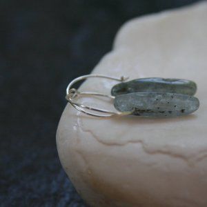 Kyanite and Sterling Silver Hoop Earrings